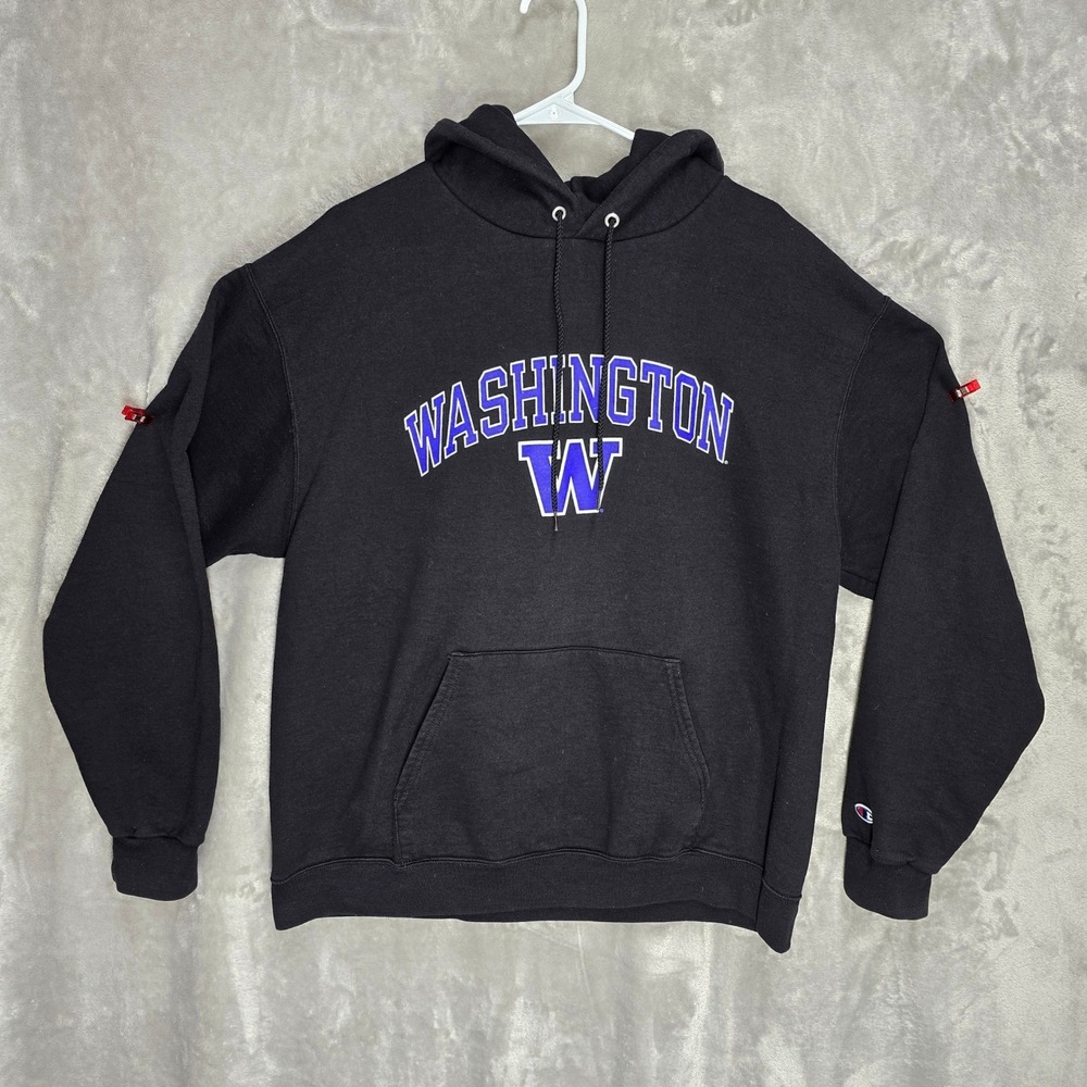Champion Washington Huskies‎ Hoodie Mens XL Black Pullover Sweatshirt Graphic